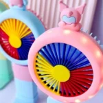 پنکه شارژی دستی و رومیزی مدل HQ66-25 | فن LED دار | دو سرعته | Type-C | دارای پایه نگهدارنده موبایل | شارژدهی بالا 🎁 - Image 2